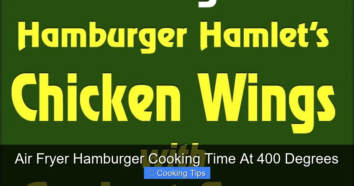 Air Fryer Hamburger Cooking Time At 400 Degrees