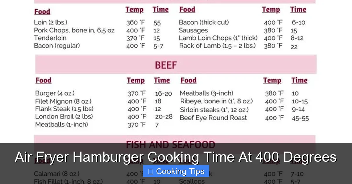 Air Fryer Hamburger Cooking Time At 400 Degrees