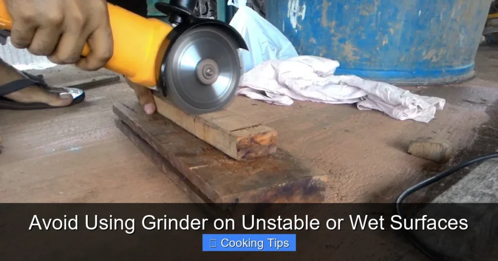 Avoid Using Grinder on Unstable or Wet Surfaces