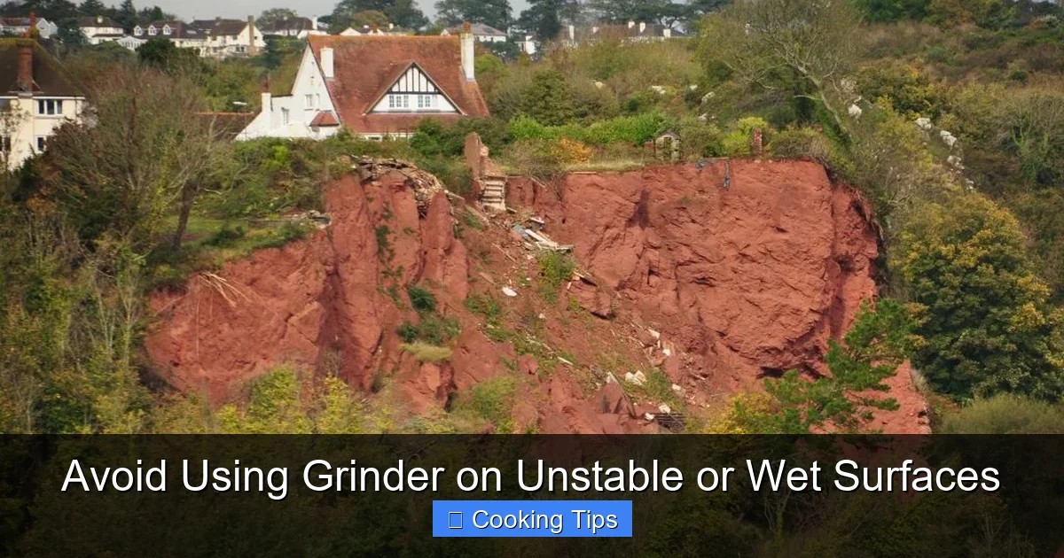 Avoid Using Grinder on Unstable or Wet Surfaces