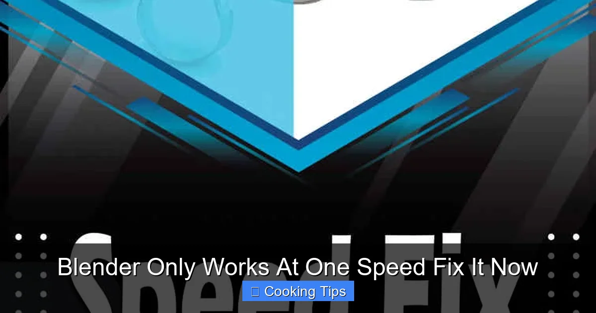 Blender Only Works At One Speed Fix It Now