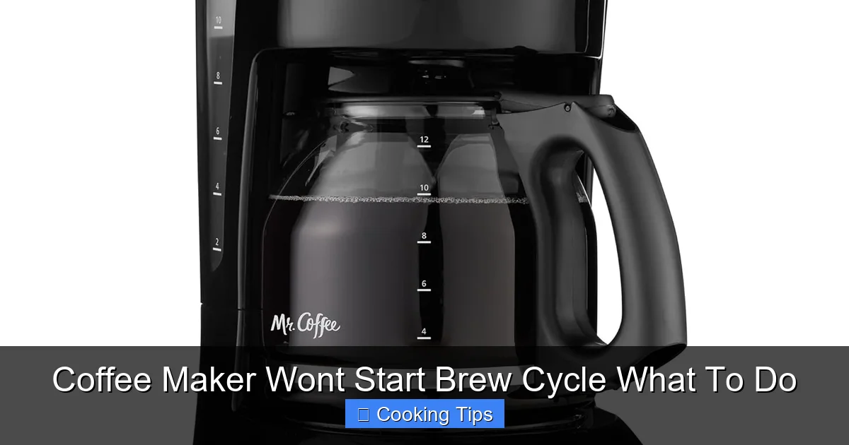 Coffee Maker Wont Start Brew Cycle What To Do