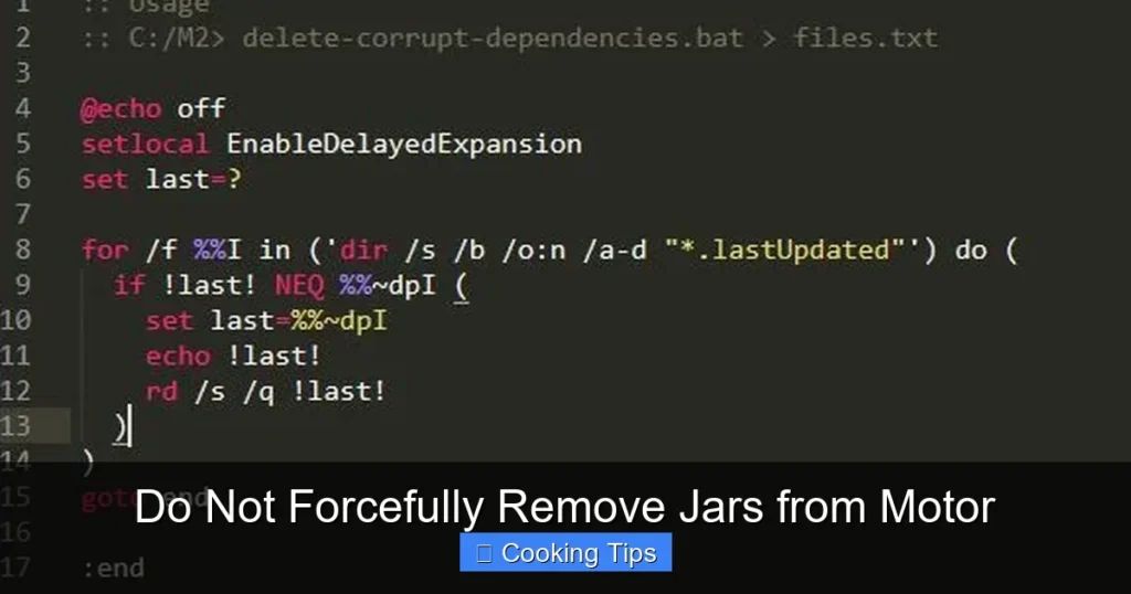 Do Not Forcefully Remove Jars from Motor