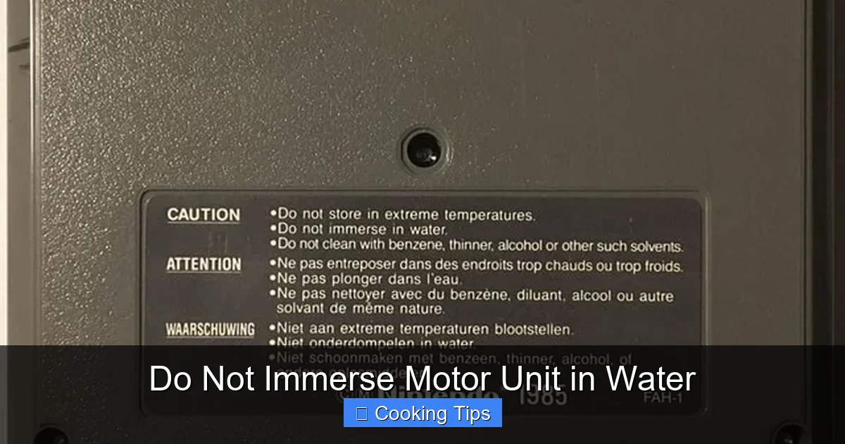 Do Not Immerse Motor Unit in Water