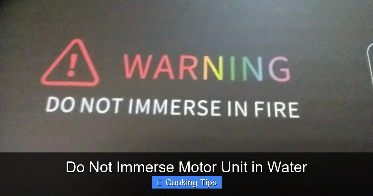 Do Not Immerse Motor Unit in Water