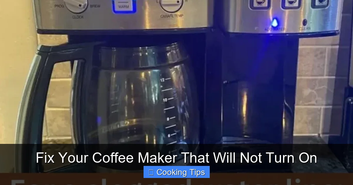Fix Your Coffee Maker That Will Not Turn On