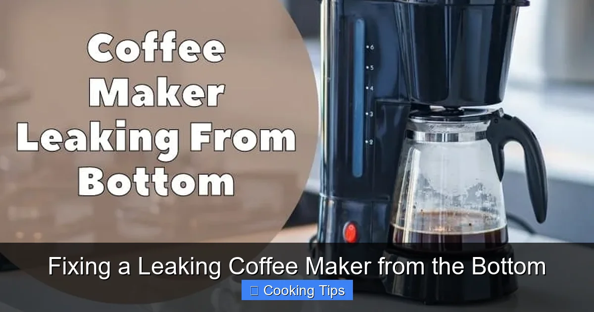 Fixing a Leaking Coffee Maker from the Bottom