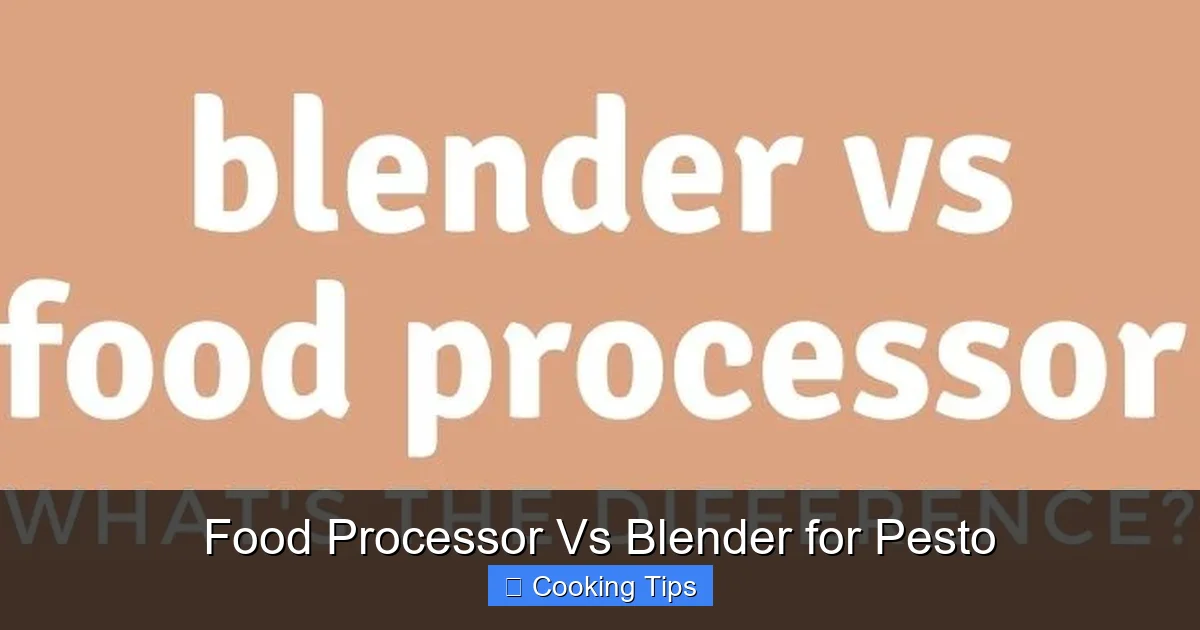 Food Processor Vs Blender for Pesto