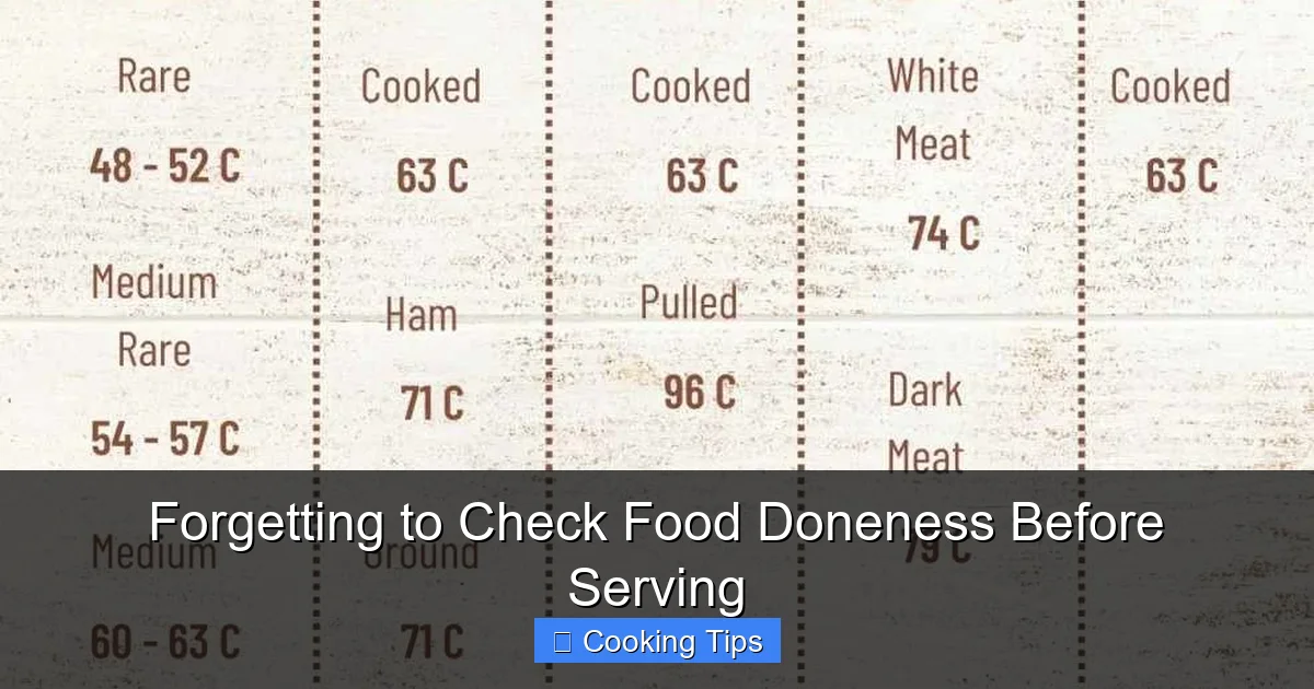 Forgetting to Check Food Doneness Before Serving