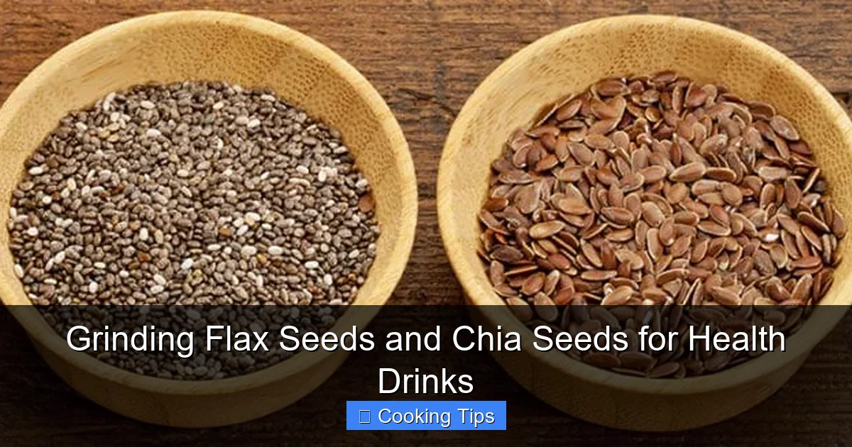 Grinding Flax Seeds and Chia Seeds for Health Drinks