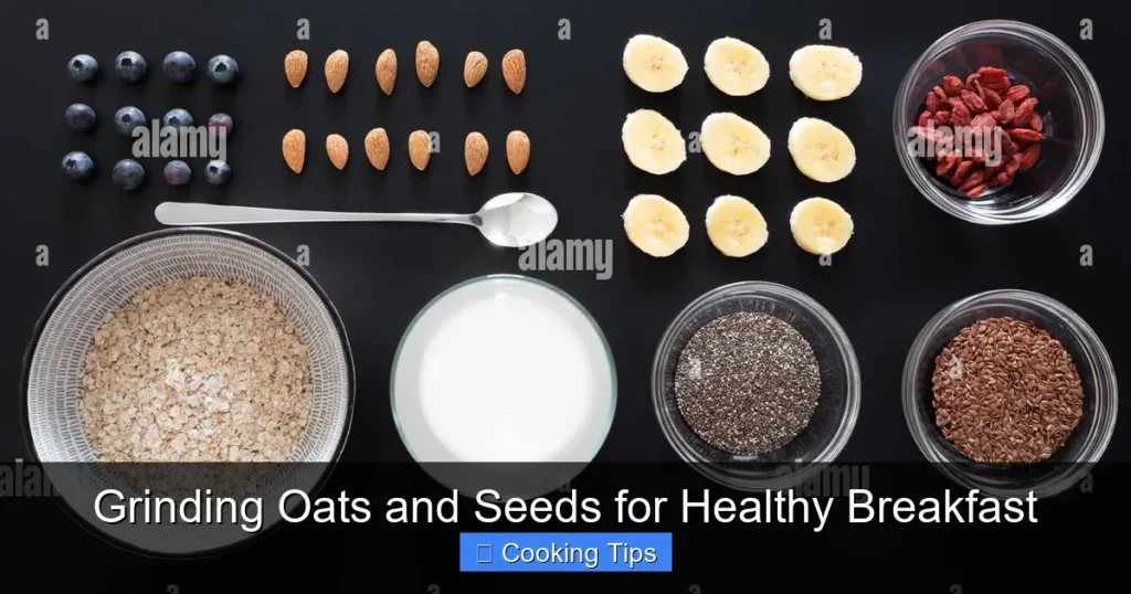Grinding Oats and Seeds for Healthy Breakfast