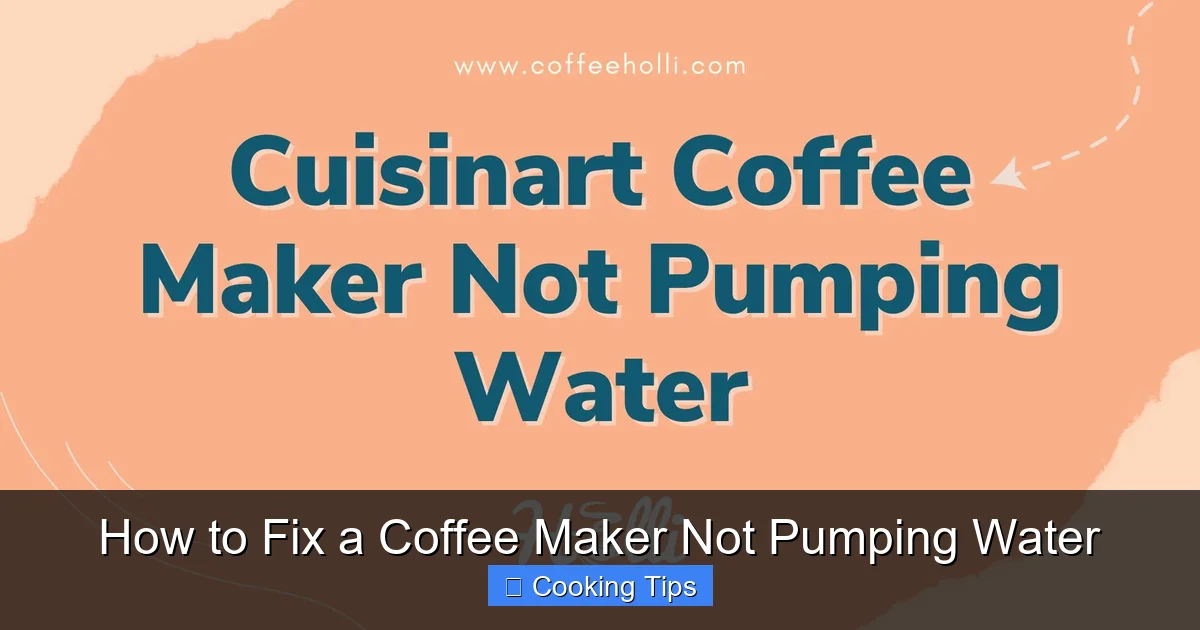 How to Fix a Coffee Maker Not Pumping Water