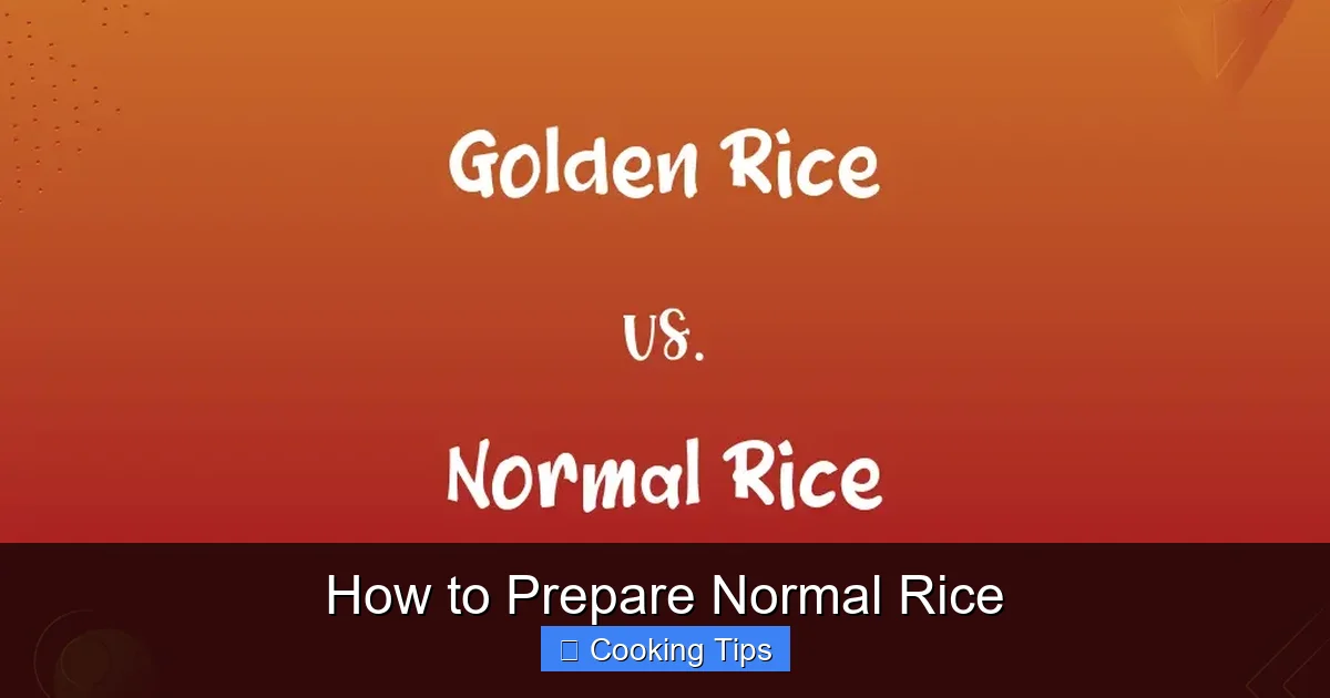 How to Prepare Normal Rice