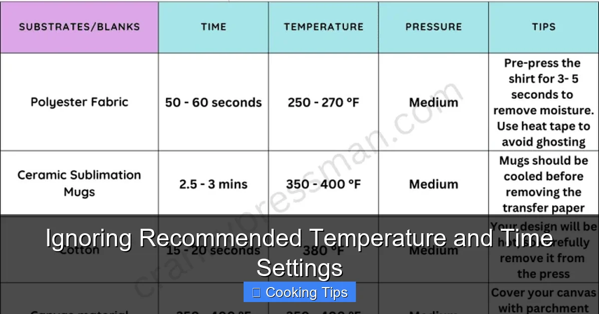 Ignoring Recommended Temperature and Time Settings