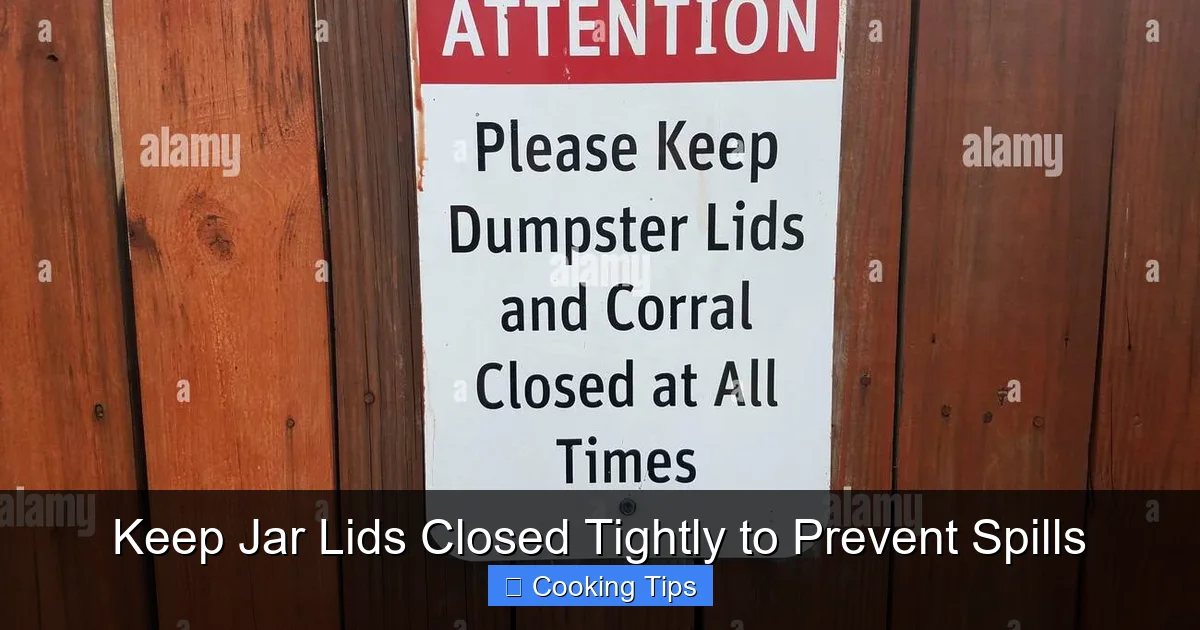 Keep Jar Lids Closed Tightly to Prevent Spills