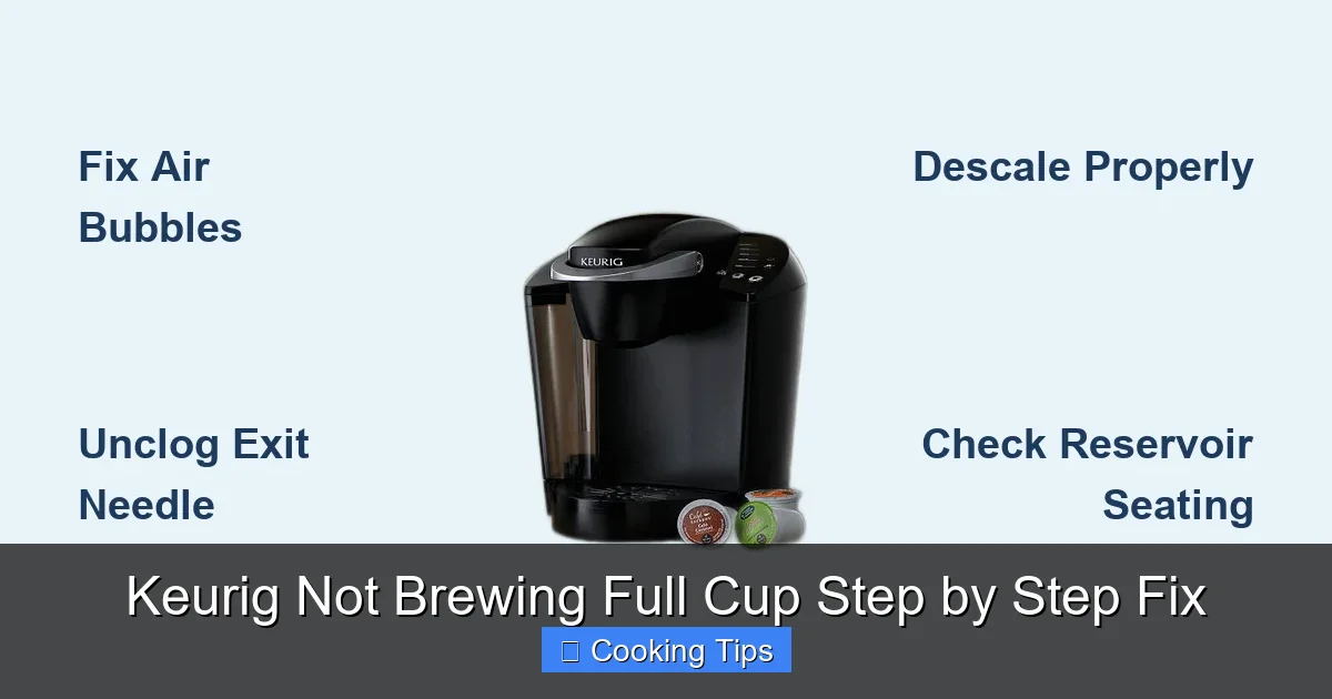 Keurig Not Brewing Full Cup Step by Step Fix