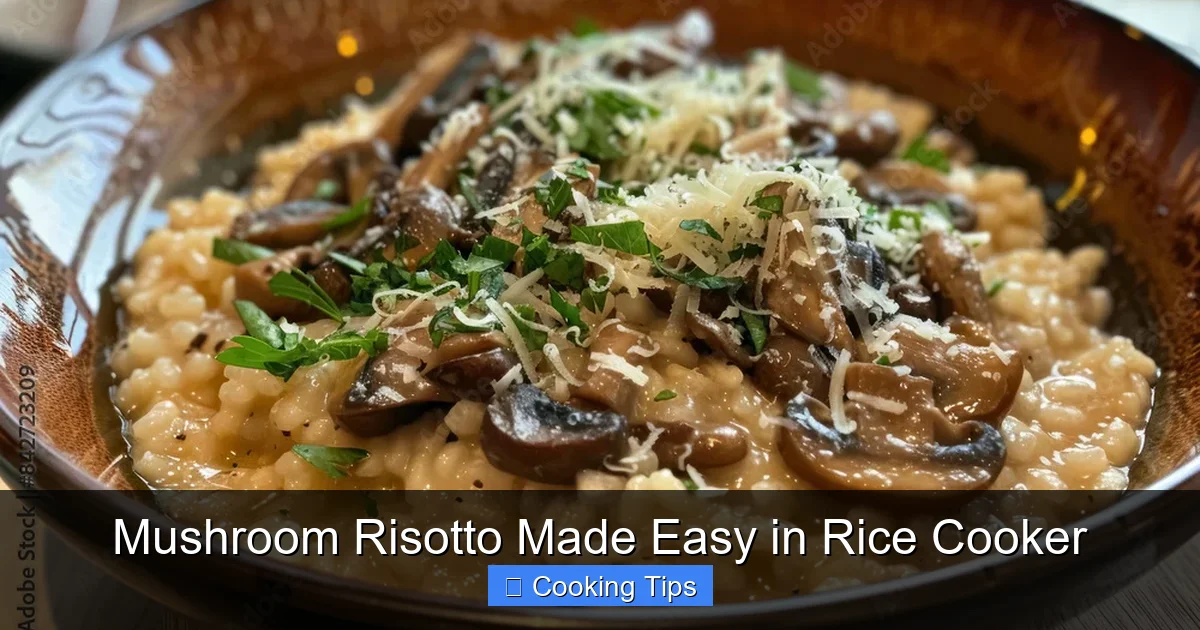 Mushroom Risotto Made Easy in Rice Cooker