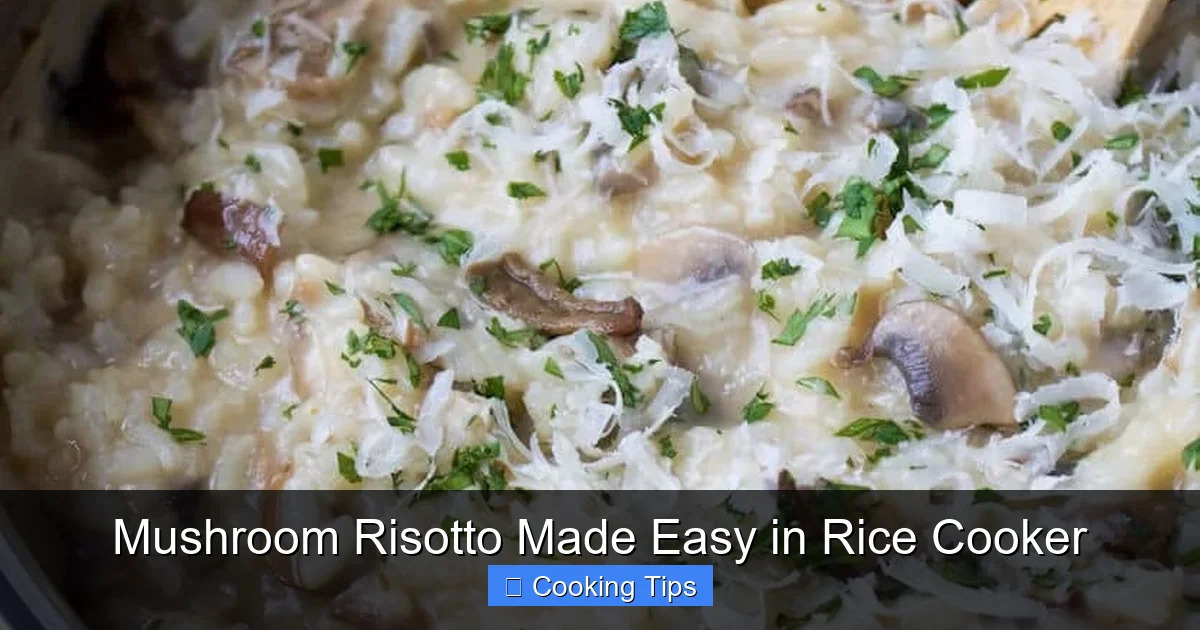 Mushroom Risotto Made Easy in Rice Cooker