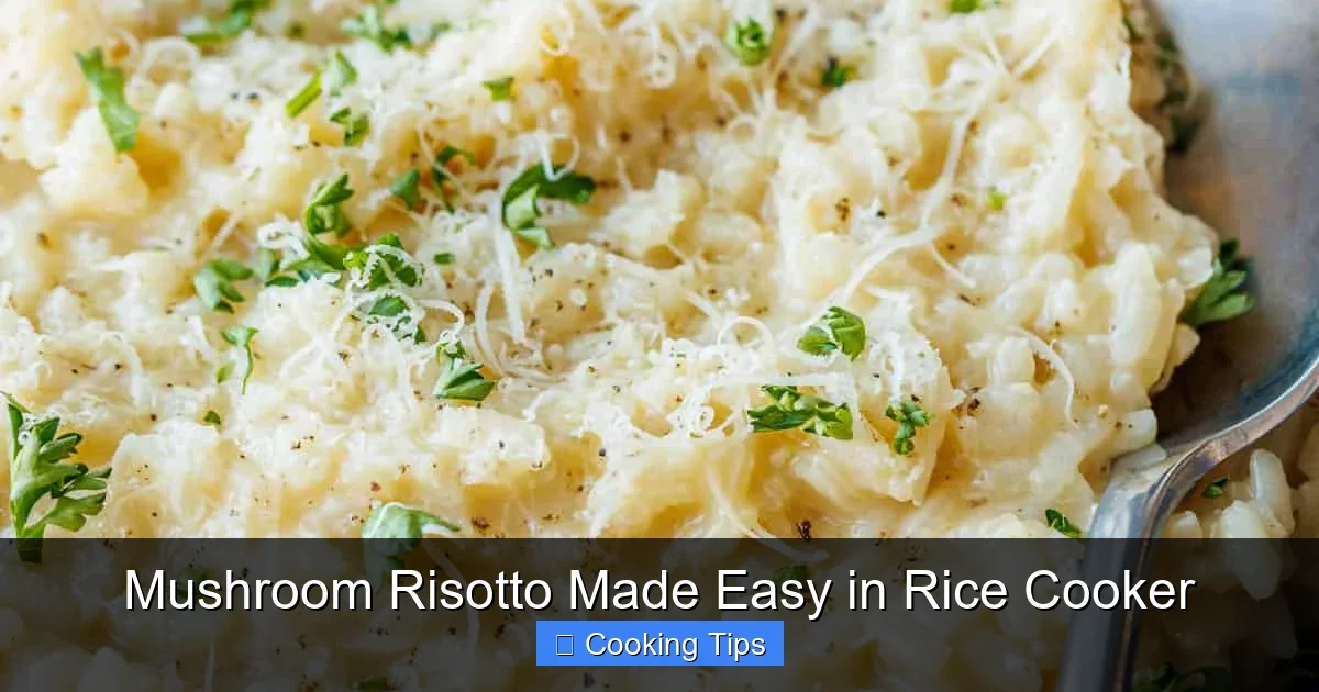 Mushroom Risotto Made Easy in Rice Cooker