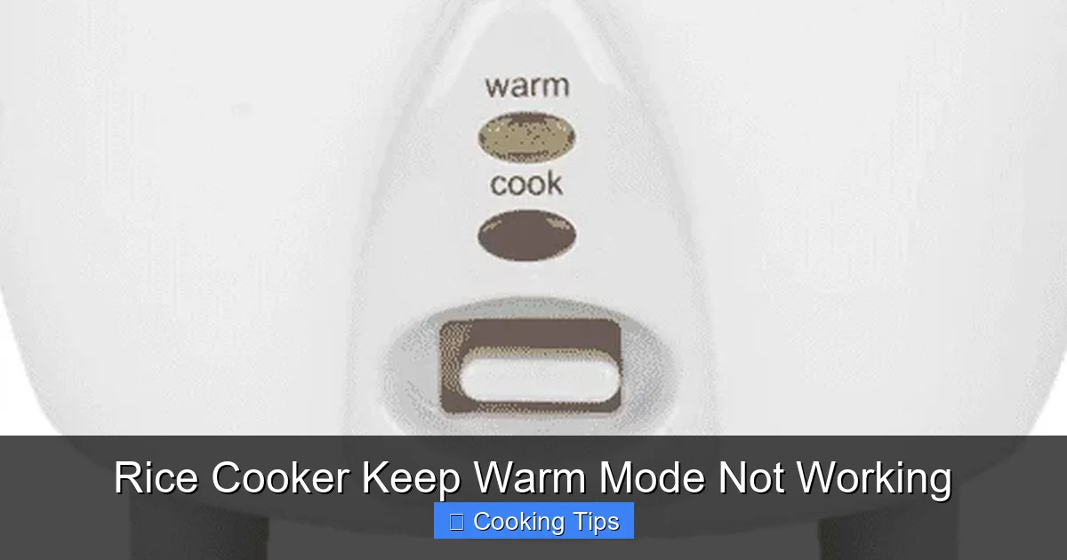 Rice Cooker Keep Warm Mode Not Working