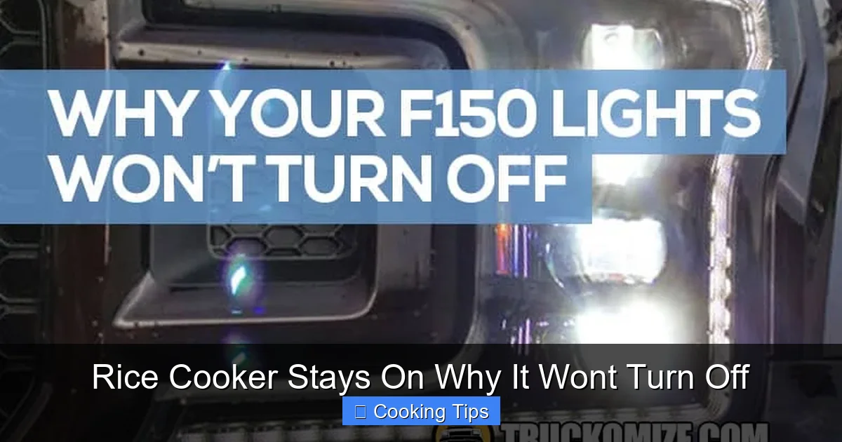 Rice Cooker Stays On Why It Wont Turn Off