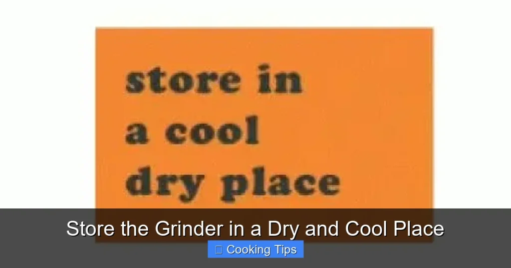 Store the Grinder in a Dry and Cool Place