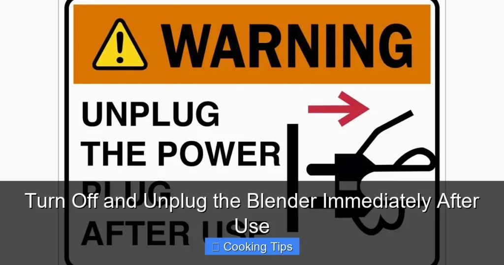 Turn Off and Unplug the Blender Immediately After Use Turn Off and Unplug the Blender Immediately After Use