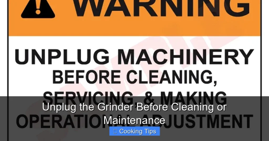 Unplug the Grinder Before Cleaning or Maintenance Unplug the Grinder Before Cleaning or Maintenance