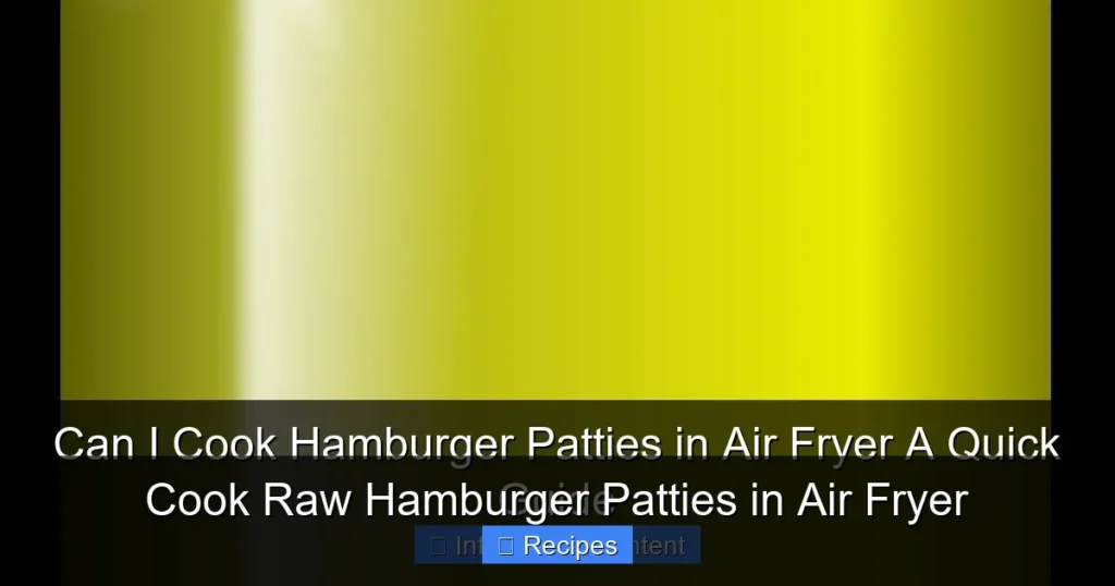 Cook Raw Hamburger Patties in Air Fryer